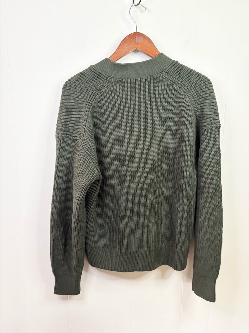 Everlane the boxy cardigan in everyday cotton green chunky knit size M new - Picture 9 of 9